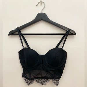 VICTORIA SECRET BLACK LACE CORSET TOP